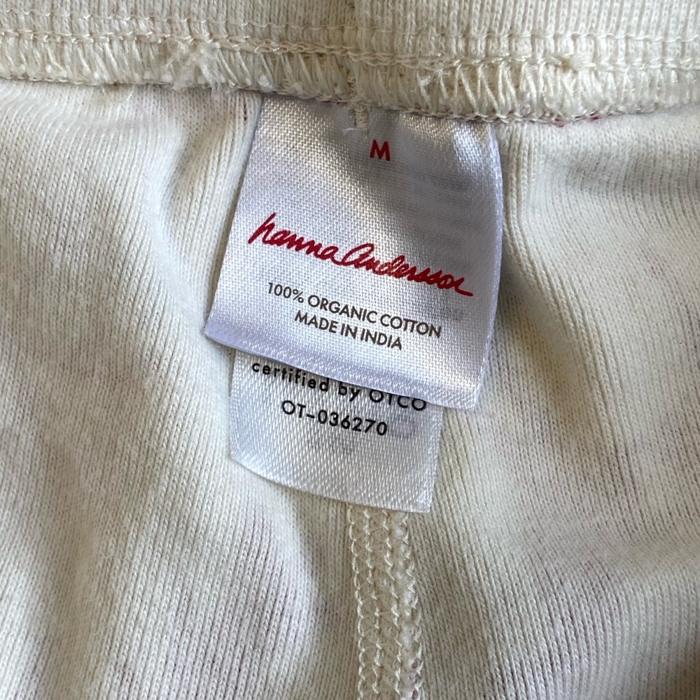 HANNA ANDERSSON Pajama Set Women’s Size Medium Top Pants Holiday Reindeer cotton - Picture 4 of 5